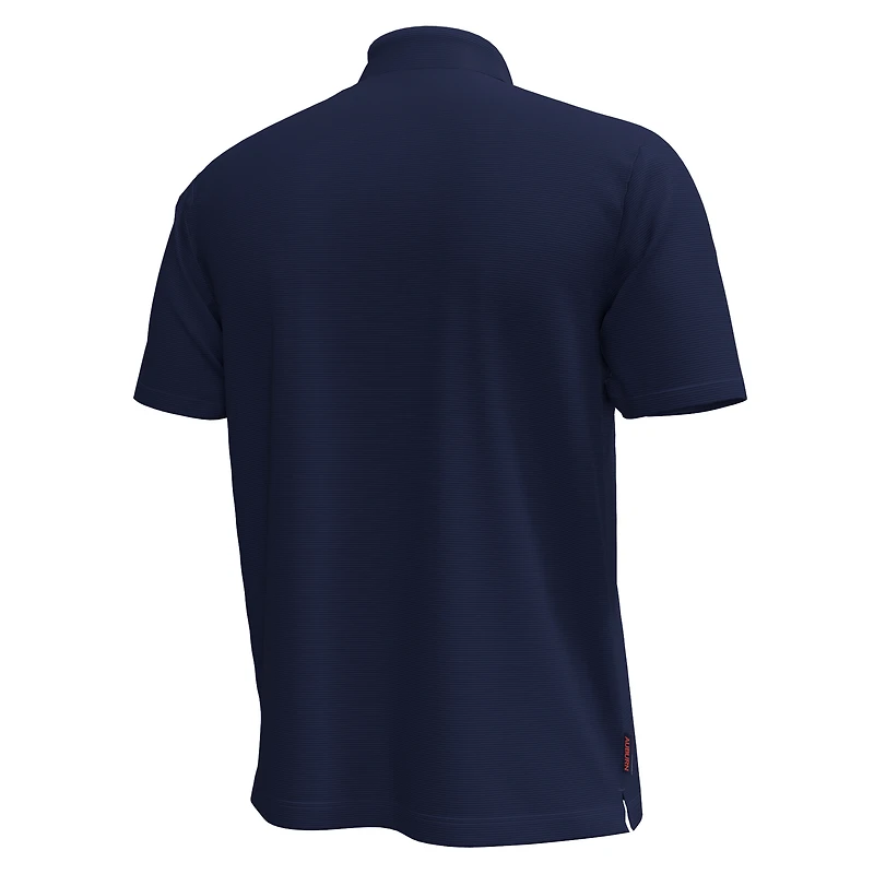 Polo de performance Under Armour bleu marine Auburn Tigers Playoff Chest Stripe pour homme