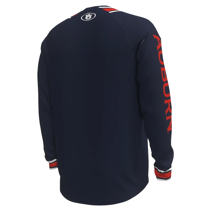 T-shirt à manches longues Under Armour Auburn Tigers Shooter Raglan bleu marine pour homme