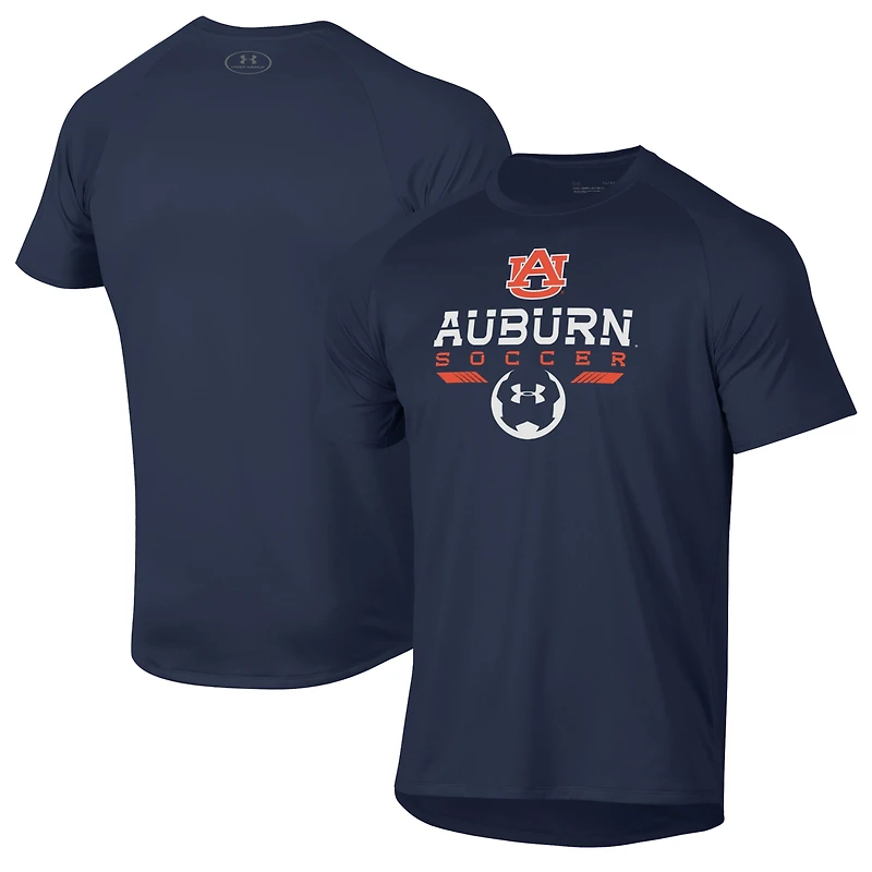 T-shirt technique Under Armour bleu marine Auburn Tigers pour homme