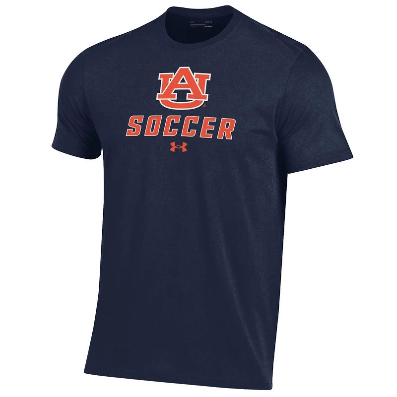T-shirt de performance football Under Armour bleu marine Auburn Tigers pour homme