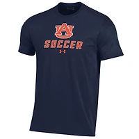 T-shirt de performance football Under Armour bleu marine Auburn Tigers pour homme