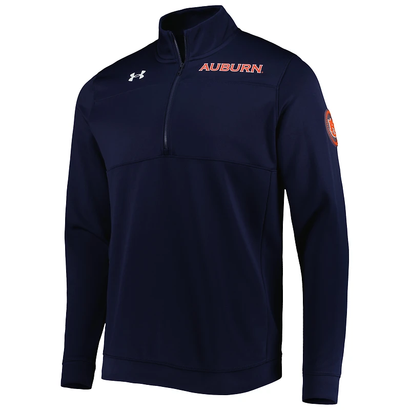 Men's Under Armour Navy Auburn Tigers Universal Mock Neck Half-Zip Jacket