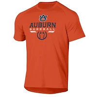 T-shirt de performance raglan Under Armour orange Auburn Tigers Baseball Icon pour homme