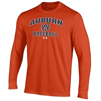 T-shirt de baseball à manches longues Under Armour Orange Auburn Tigers pour homme