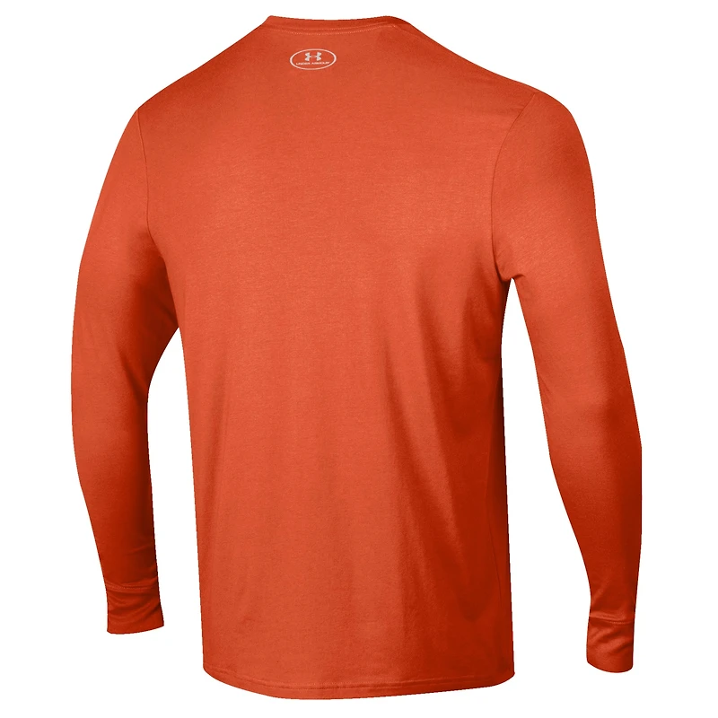 T-shirt de baseball à manches longues Under Armour Orange Auburn Tigers pour homme