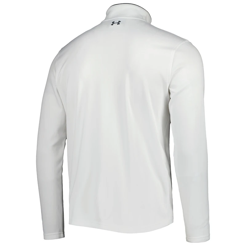 Men's Under Armour White Auburn Tigers Tempo Fleece Quarter-Zip Jacket