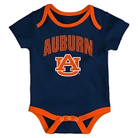 Ensemble de trois bodies pour nouveau-né et nourrisson Auburn Tigers, jouer toute la journée