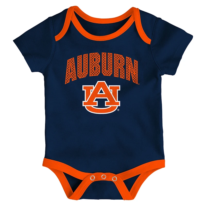 Ensemble de trois bodies pour nouveau-né et nourrisson Auburn Tigers, jouer toute la journée