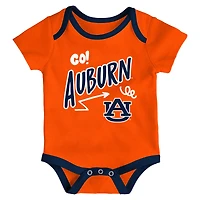 Newborn & Infant Outerstuff Auburn Tigers Three-Pack All Day Play Bodysuit Set