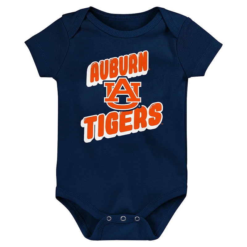 Ensemble de 3 bodies pour nouveau-né bleu marine Auburn Tigers Sunday Comics