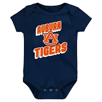 Ensemble de 3 bodies pour nouveau-né bleu marine Auburn Tigers Sunday Comics