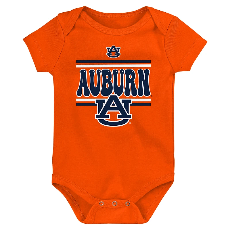 Newborn Navy Auburn Tigers Sunday Comics 3-Pack Bodysuit Set