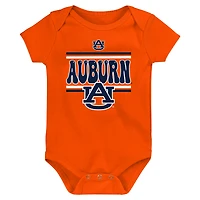Newborn Navy Auburn Tigers Sunday Comics 3-Pack Bodysuit Set