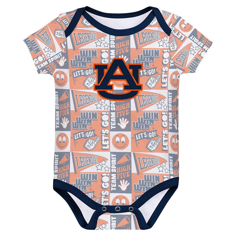 Ensemble de 3 bodies pour nouveau-né bleu marine Auburn Tigers Sunday Comics