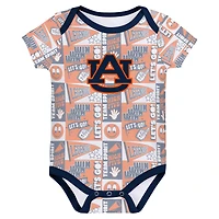 Ensemble de 3 bodies pour nouveau-né bleu marine Auburn Tigers Sunday Comics