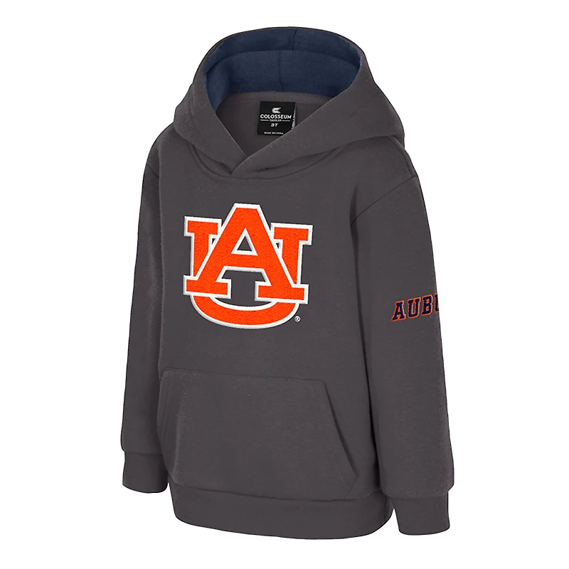 Toddler Colosseum Charcoal Auburn Tigers Big Logo Volume Fleece Pullover Hoodie