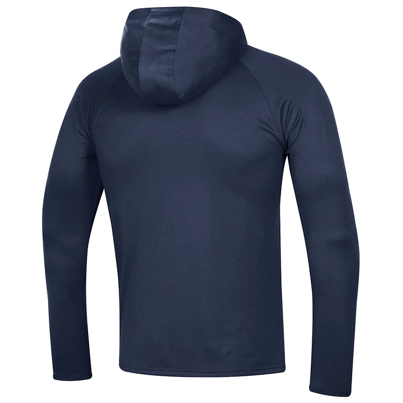 Under Armour Auburn Tigers 2023 On Court Bench Shooting T-shirt à capuche manches longues, bleu marine