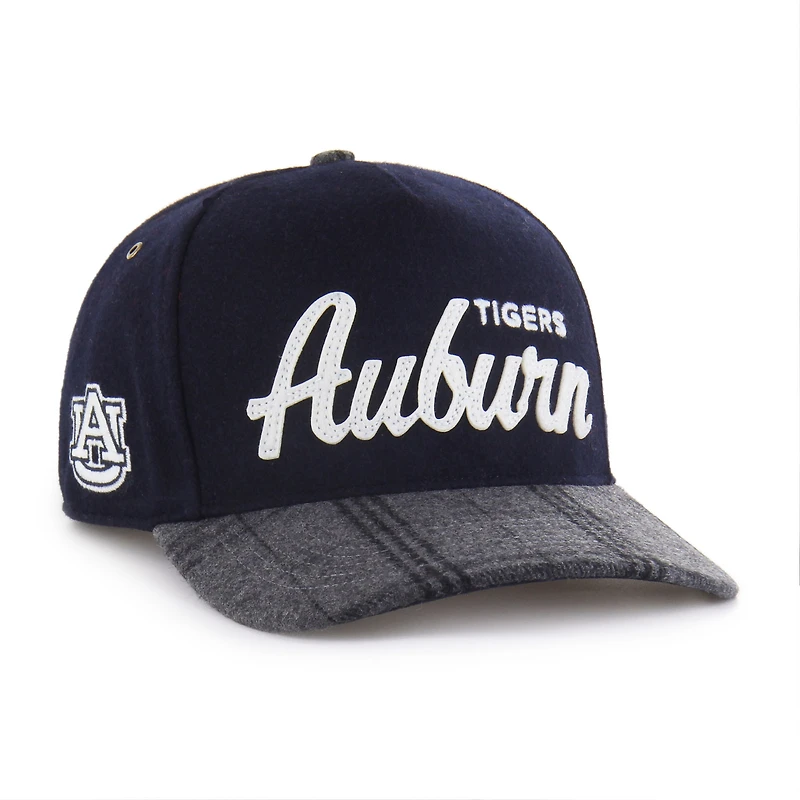 Unisex '47 Navy Auburn Tigers Windowpane Plaid Collection Hitch Adjustable Hat