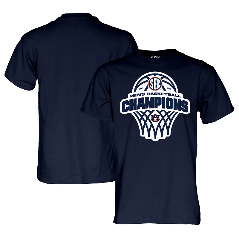 Unisex Blue 84 Navy Auburn Tigers 2025 SEC Men's Basketball Regular Season Champions Locker Room T-Shirt
