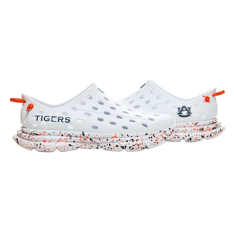Unisex Kane Footwear White Auburn Tigers Speckle Recovery Shoes