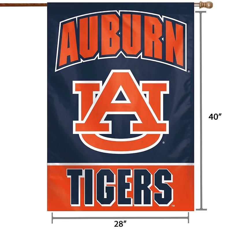 Bannière verticale simple face WinCraft Auburn Tigers 28" x 40" avec logo principal