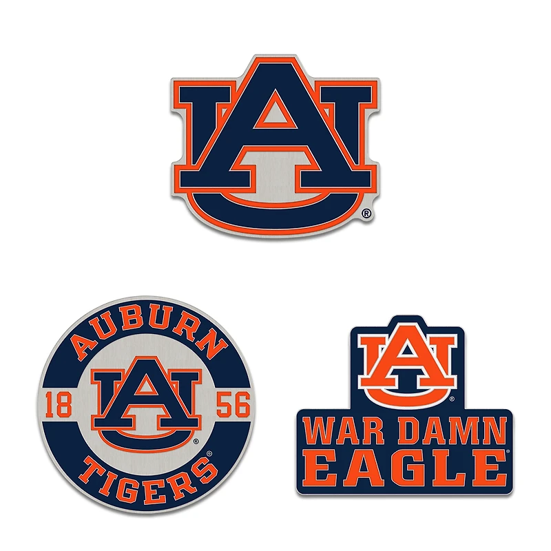 Ensemble de trois pin de collection WinCraft Auburn Tigers