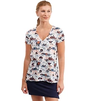 Women's Smith & Quinn White Auburn Tigers Blake Floral V-Neck Top
