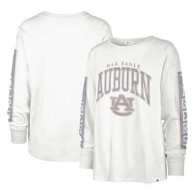 Women's '47 Cream Auburn Tigers Statement SOA 3-Hit Long Sleeve T-Shirt