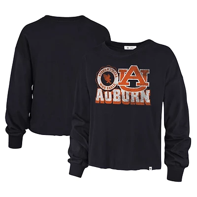 T-shirt à manches longues et taille haute pour femmes '47 Navy Auburn Tigers Bottom Line Parkway