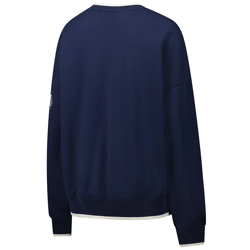 Sweat-shirt à col en V pour femme '47 Navy Auburn Tigers Clubhouse Daze Eighties