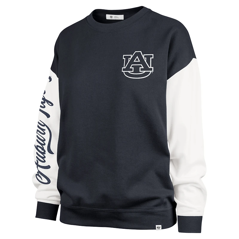 Sweat-shirt à enfiler Andie Double Header Navy Auburn Tigers '47 pour femme