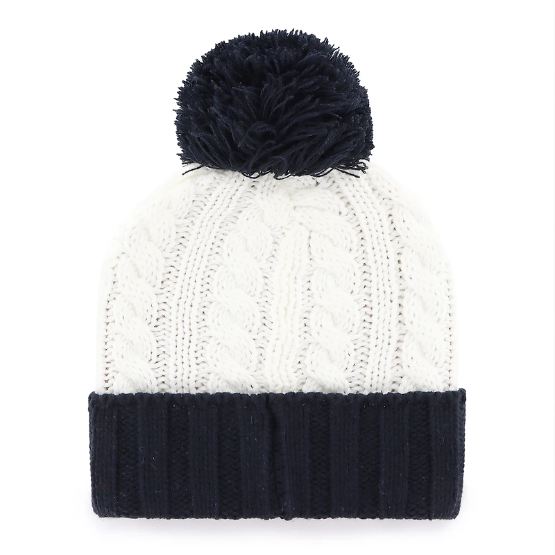 Women's '47 White Auburn Tigers Fireside Cuffed Knit Hat with Pom