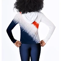 Women's Certo White Auburn Tigers Tie-Dye Hooded Long Sleeve T-Shirt