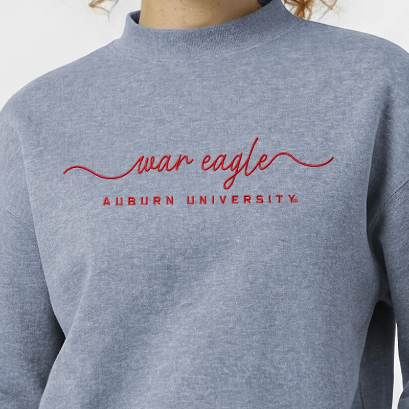 Women's Champion  Light Blue Auburn Tigers Triumph Mock Neck Sweatshirt