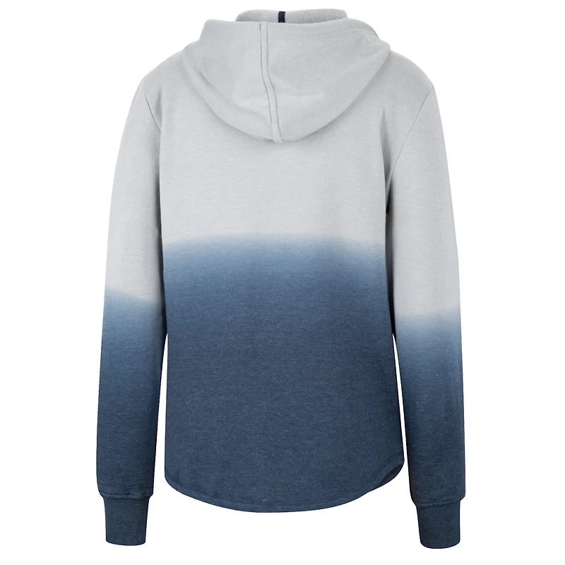 Women's Colosseum Gray/Navy Auburn Tigers Aurelia Dip-Dye Quarter-Snap Pullover Hoodie