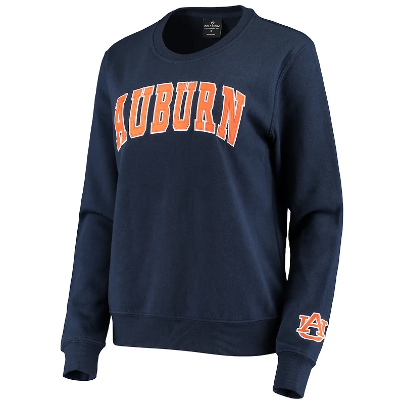 Women's Colosseum Navy Auburn Tigers Campanile Pullover Sweatshirt