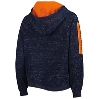 Women's Colosseum Navy Auburn Tigers The Devil Speckle Lace-Placket Raglan Pullover Hoodie