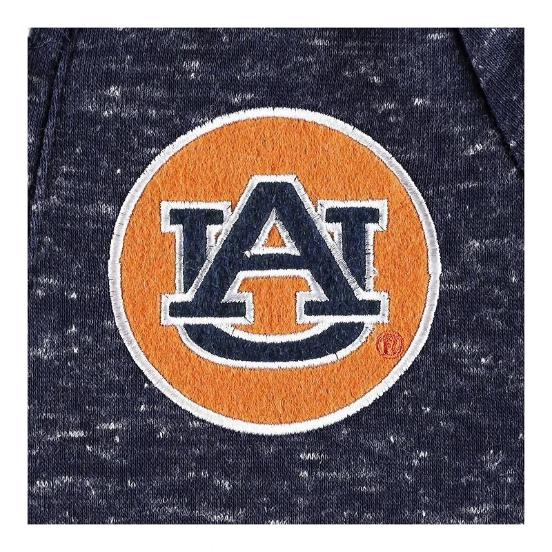 Women's Colosseum Navy Auburn Tigers The Devil Speckle Lace-Placket Raglan Pullover Hoodie
