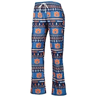 Women's Concepts Sport Navy Auburn Tigers Holiday Long Sleeve Top and Pants Sleep Set