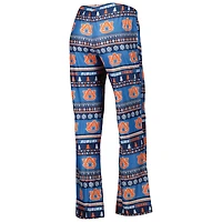 Women's Concepts Sport Navy Auburn Tigers Holiday Long Sleeve Top and Pants Sleep Set