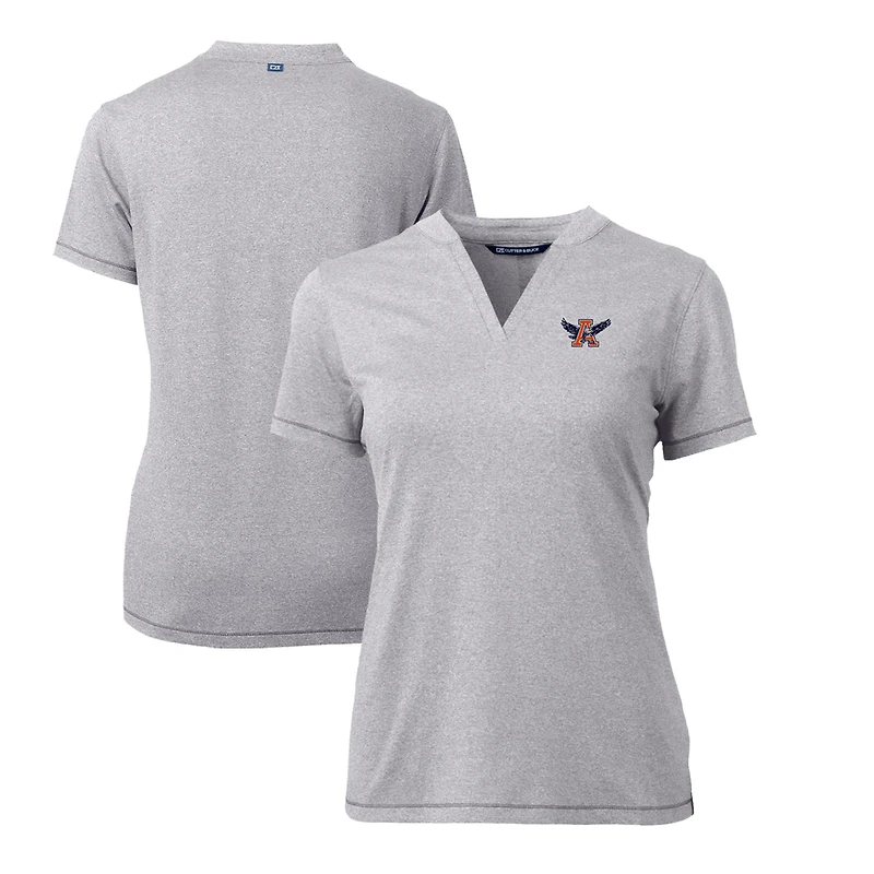 Women's Cutter & Buck Heather Gray Auburn Tigers Forge Stretch Blade V-Neck Top