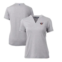Women's Cutter & Buck Heather Gray Auburn Tigers Forge Stretch Blade V-Neck Top