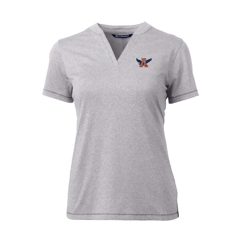 Women's Cutter & Buck Heather Gray Auburn Tigers Forge Stretch Blade V-Neck Top