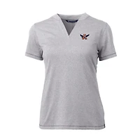 Women's Cutter & Buck Heather Gray Auburn Tigers Forge Stretch Blade V-Neck Top