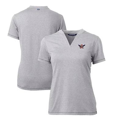 Women's Cutter & Buck Heather Gray Auburn Tigers Forge Stretch Blade V-Neck Top