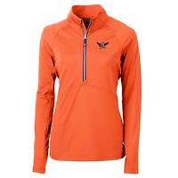 Women's Cutter & Buck Navy Auburn Tigers Adapt Eco Knit Stretch Recycled Half-Zip Pullover Top