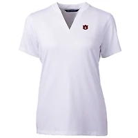 Women's Cutter & Buck White Auburn Tigers Forge Blade V-Neck Top