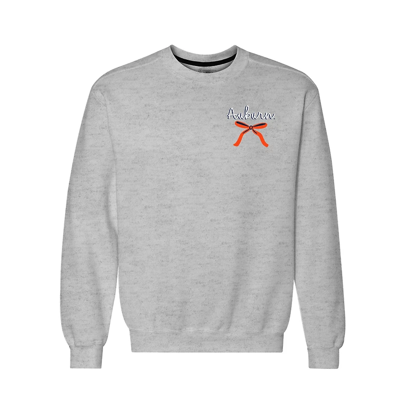 Women's  Heather Gray Auburn Tigers Classic Merry Christmas Tree Crewneck Sweatshirt