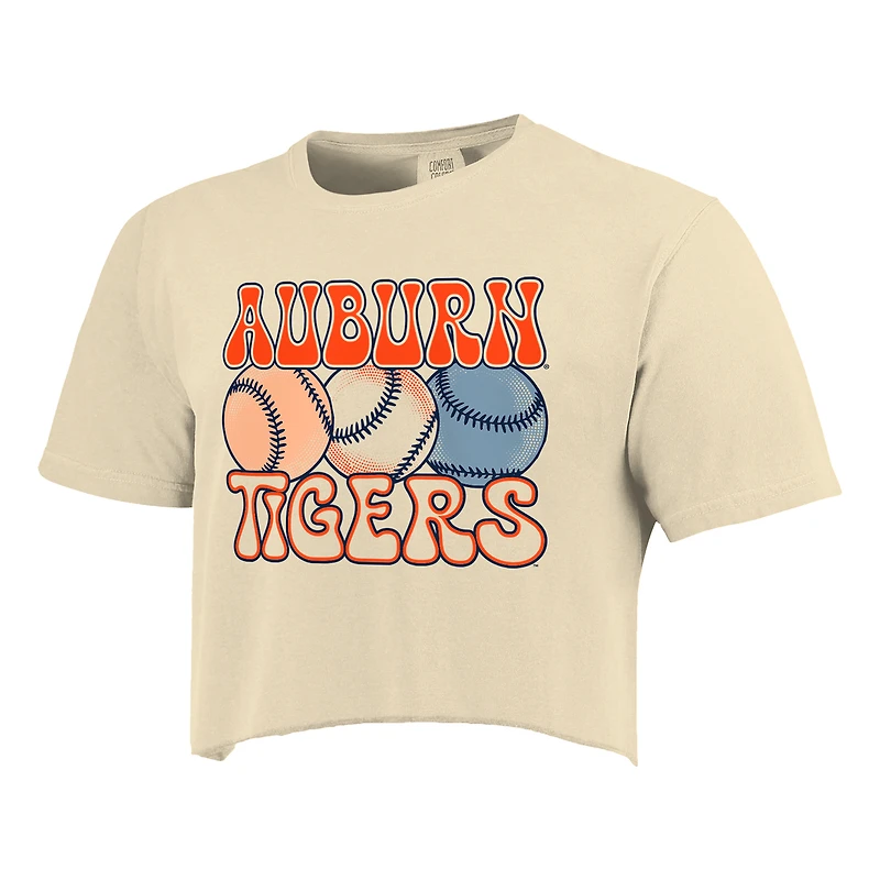 T-shirt court de baseball aux couleurs confortables Auburn Tigers pour femmes