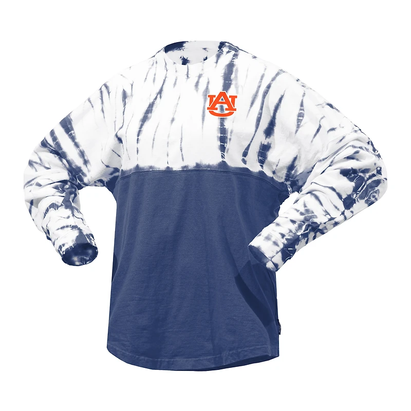 T-shirt à manches longues tie-dye bleu marine Auburn Tigers pour femmes